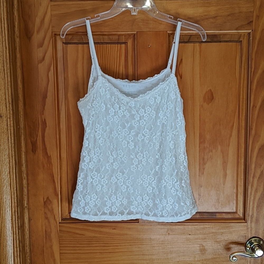 Elle lace off white tank top L